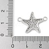 Brass Micro Pave Clear Cubic Zirconia Connector Charms KK-C086-14P-01-3