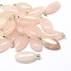 Horse Eye Natural Rose Quartz Pendants G-Q363-17-1