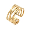 304 Stainless Steel Multilayer Open Cuff Rings RJEW-Z077-01G-04-4