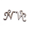 Gunmetal Plated Alloy Letter Pendants LS-X-PALLOY-J718-01B-N-1