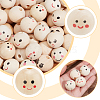 ARRICRAFT 80Pcs 8 Styles Printed Wood European Beads WOOD-AR0001-37-3