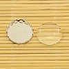 Brass Cabochon Settings and Flat Round Transparent Clear Glass Cabochons KK-X0003-P-RS-4