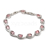 Platinum Alloy Teardrop Link Chain Bracelets BJEW-A005-01D-1