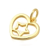 Heart Rack Plating Brass Charms KK-I716-21B-G-2