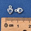 Heart Brass Glass Charms KK-S385-01S-07-4