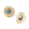Paua Shell & Brass Stud Earrings for Women EJEW-JE07473-02-3