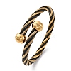 304 Stainless Steel Torque Bangles for Women BJEW-P310-22G-4