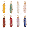 8Pcs 8 Style Natural Gemstone Pendants G-CJ0001-44-4