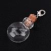 Flat Round Glass Wishing Bottle Pendants HJEW-JM00186-04-1