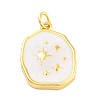 Real 18K Gold Plated Rack Plating Brass Enamel Pendants KK-M293-29G-01-1