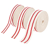 3Rolls 3 Styles Polyester Stripe Ribbon OCOR-ME0001-94-1