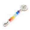 Chakra Theme Natural & Dyed Malaysia Jade Beaded Pendant Decorations HJEW-JM00641-03-4