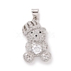 Brass Cubic Zirconia Pendants ZIRC-K089-12P-01-1