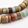 Flat Round/Disc Synthetic Aqua Terra Jasper Beads Strands G-N0160-02-3x6-4