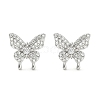 Rack Plating Brass Micro Pave Clear Cubic Zirconia Stud Earrings for Women EJEW-M260-13P-B-1