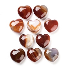 Natural Red Agate Heart Palm Stones G-M436-01