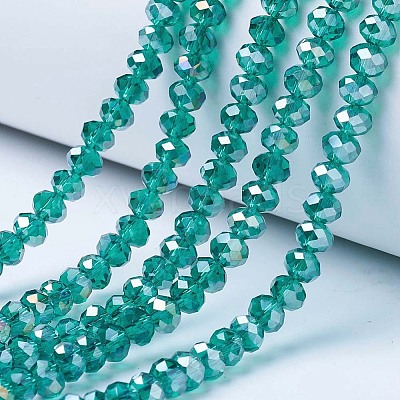 Electroplate Glass Beads Strands EGLA-A034-T6mm-B04-1