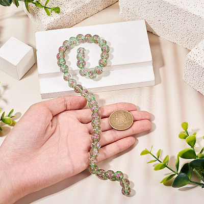 1 Strand Handmade Glod Sand Lampwork Beads Strands LAMP-TA0002-09F-1