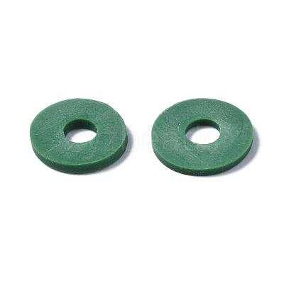 Flat Round Handmade Polymer Clay Beads CLAY-R067-10mm-46-1