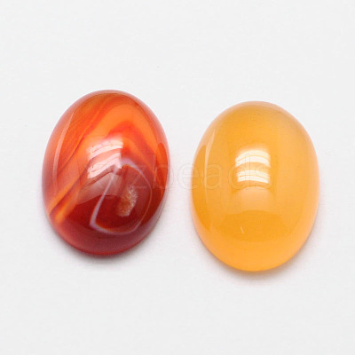 Oval Natural Carnelian Cabochons X-G-K020-14x10mm-05-1