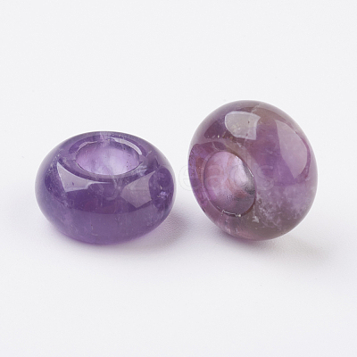Natural Amethyst European Beads X-G-G740-14x8mm-13-1