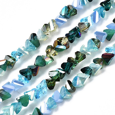 Electroplate Glass Beads Strands X-EGLA-N002-06C-1
