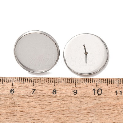 201 Stainless Steel Stud Earring Settings SA-CBAB174-01P-D-1
