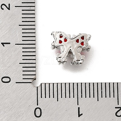 Bowknot Brass Micro Pave Cubic Zirconia Beads KK-Z156-20P-01-1