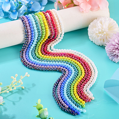 11Strands 11 Colors Electroplate Opaque Glass Beads Strands GLAA-TA0004-34-1