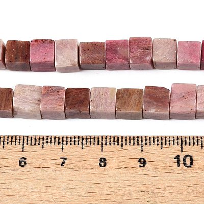 Natural Rhodonite Beads Strands G-T139-6x6-03-1