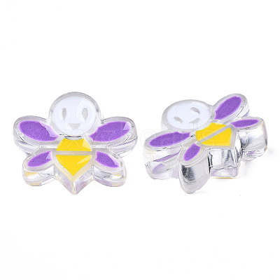Transparent Acrylic Enamel Beads LS-TACR-N012-007C-1