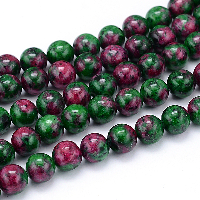 Synthetic Ruby in Zoisite Beads Strands G-F216-6mm-26-1-1
