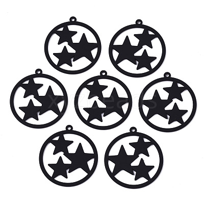 Spray Painted Alloy Pendants PALLOY-S125-080A-NR-1