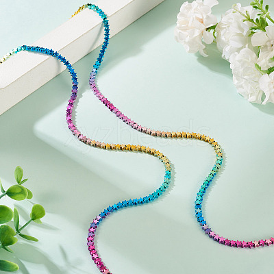 2 Strands Gradient Color Electroplated Synthetic Non-magnetic Hematite Beads Strands G-TA0002-86A-1