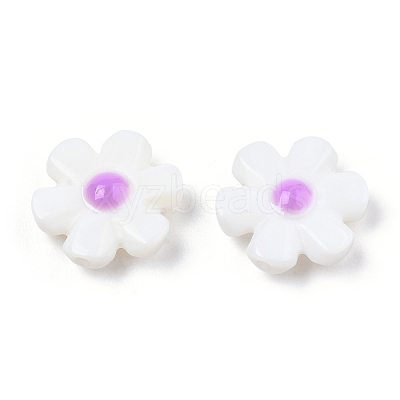 Natural Freshwater Shell Enamel Beads SHEL-N003-27B-1