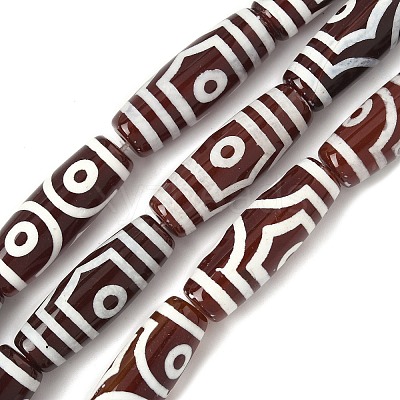 Rice Shape Tibetan Style dZi Beads Strands G-A269-A23-01-1