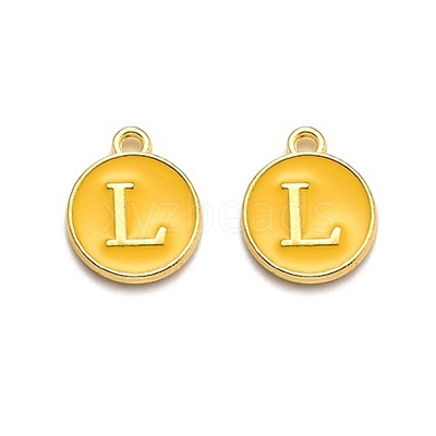 Golden Plated Alloy Enamel Charms ENAM-Q437-13L-1