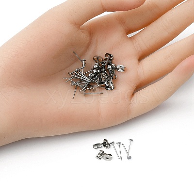 100Pcs 304 Stainless Steel Stud Earring Findings STAS-YW0001-43G-1