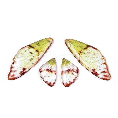 Transparent Resin Wing Earrings Pendants FIND-TAC0006-59D-1