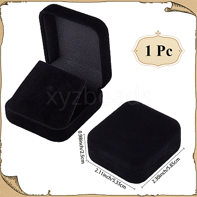 Square Velvet Bangle Storage Boxes with Black Inside CON-WH20010-03C-1