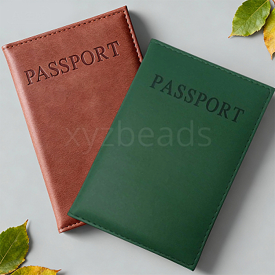 2Pcs 2 Colors PU Leather Passport Cover OFST-CL0001-10B-1