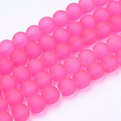 Baking Paint Transparent Glass Bead Strands GLAA-S031-10mm-35-1