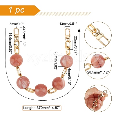 Acrylic Round Beads Bag Strap FIND-WH0071-22B-1