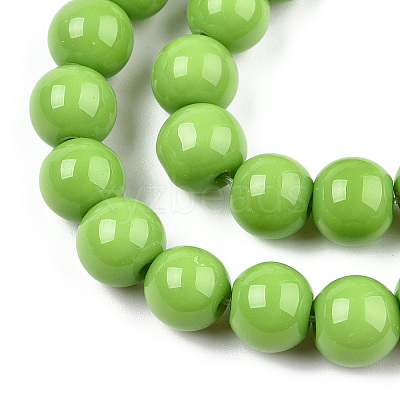 Opaque Solid Color Glass Beads Strands X-GLAA-T032-P8mm-06-1