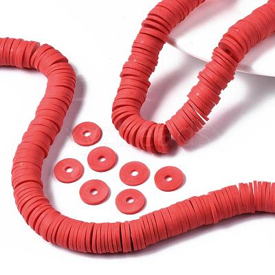 Flat Round Handmade Polymer Clay Beads CLAY-R067-12mm-30-1
