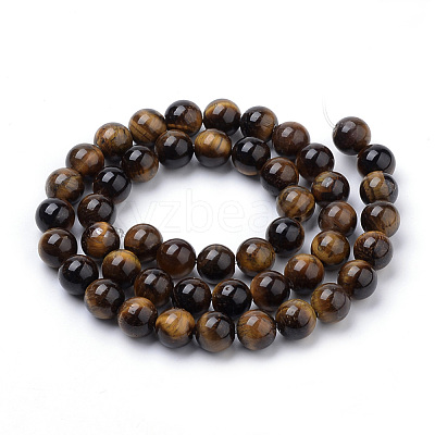 Natural Tiger Eye Beads Strands X-G-S259-21-8mm-1