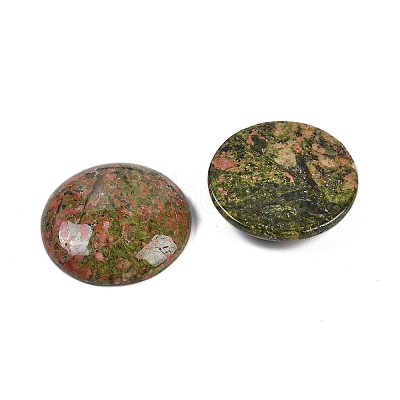 Natural Unakite Cabochons G-H1596-FR-25mm-09-1