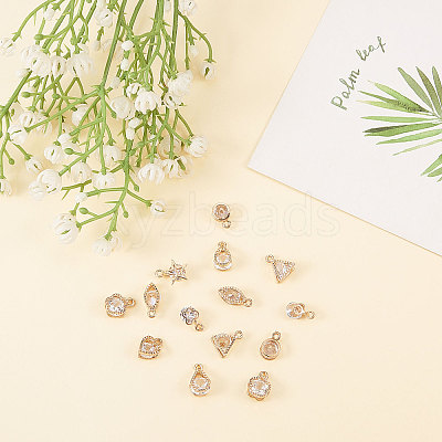 Alloy Cubic Zirconia Charms ZIRC-CJ0001-02LG-1