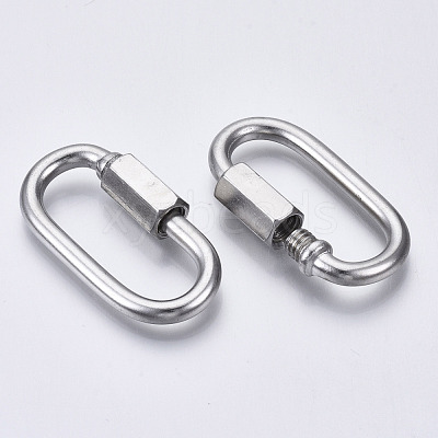 Tarnish Resistant 304 Stainless Steel Screw Carabiner Lock Charms STAS-N087-25B-01-1