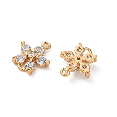 SHEGRACE Brass Pave Clear Cubic Zirconia Connector Charms XGRQ7H338-954G-1